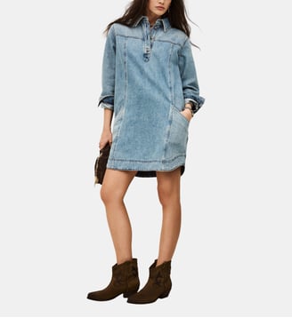 Robe droite courte Tona denim - Ba&sh - Lightusedblue