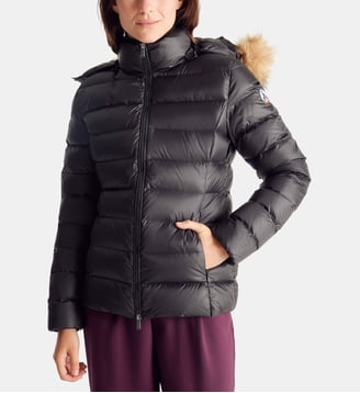 Doudoune cintrée à capuche Luxe grand froid matelassée déperlante
 - Jott - Noir