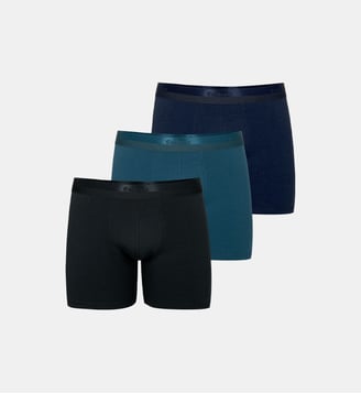 Boxers longs, lot de 3, STUDIO - Eminence - Noir bleu canard marine
