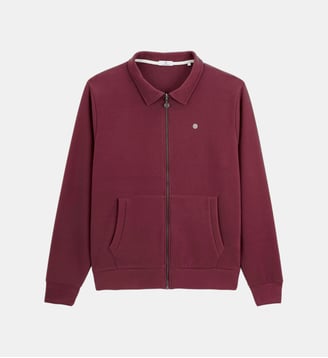 Sweat zippé French Rib col chemise Serge Blanco