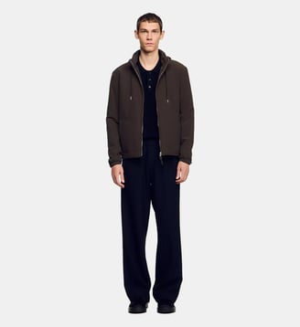 Blouson zippé à capuche - Sandro - Taupe et kaki