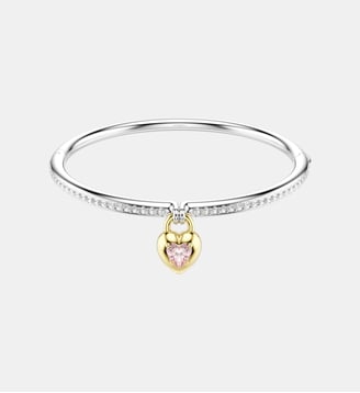 Bracelet-jonc Idyllia, Cœur, Rose, Finition mix de métal - Swarovski - Multi colored et mixed plating