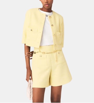 Short en tweed - Maje - Jaune pâle