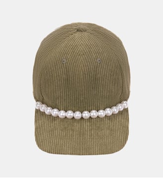 Casquette en velours et perles ALISE - Wild - Kaki