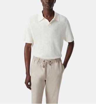 Polo en tricot flammé - Ikks - Écru
