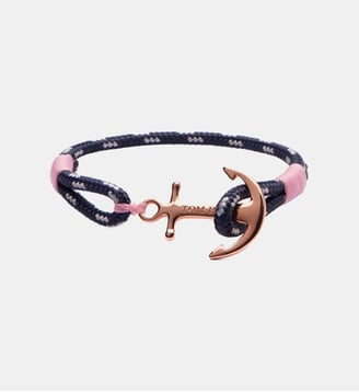 Bracelet cordon Rose gold Bleu TM014-PAR - Tom Hope - Bleu et doré rose