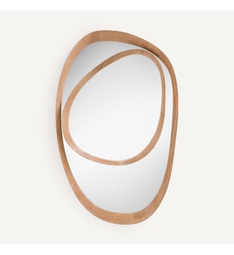 Miroir asymétrique, cadre en chêne H100 cm AM.PM