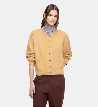Cardigan en laine à manches longues - Rabanne - Beige