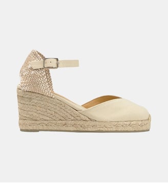 Espadrilles compensées à plateforme tressée CHIARITA - Castaner - Ivoire
