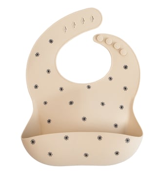 Bavoir à poche en silicone - Mushie - Écru