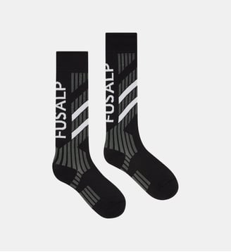 Chaussettes sock tech coupe regular - Fusalp - Noir et flocon