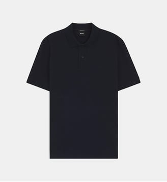 Polo droit fermeture boutonnée - BOSS - Bleu foncé