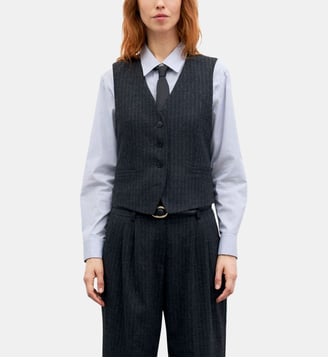 Gilet de tailleur en flanelle rayée - JUZA Gerard Darel