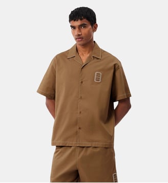 Chemise manches courtes coton relaxed fit - Lacoste - Marron