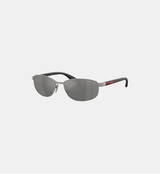 Lunettes de soleil Ovale PS B53S - Prada Linea Rossa - Gris métallisé