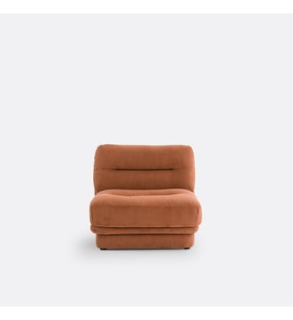 Elément chauffeuse, pour canapé modulable, en velours côtelé - La Redoute Interieurs - Écureuil