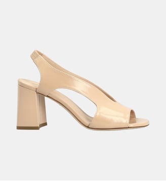 Sandale emma - cuir vernis - Colisée Paris - Beige