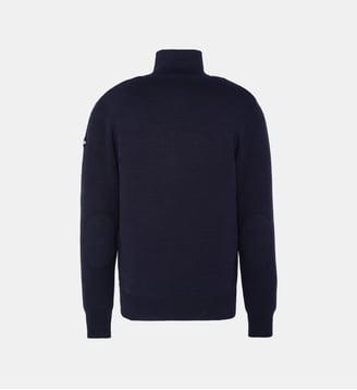 Pull à col zippé - Schott - Bleu marine