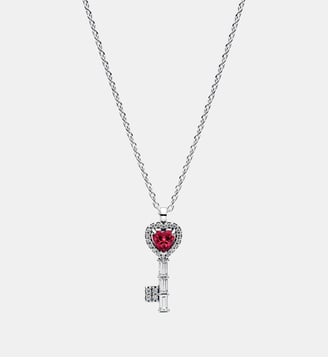 Collier Clé Cœur Surélevé - Pandora - Argenté