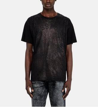 T-shirt en coton à col rond avec imprimé foil Diesel
