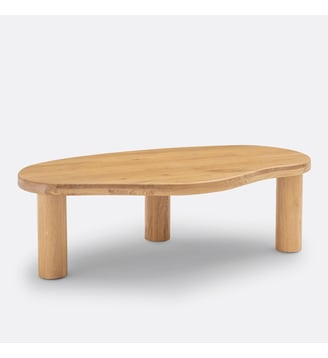 Table basse organique, en chêne massif, longueur 120 cm - La Redoute Interieurs - Chêne