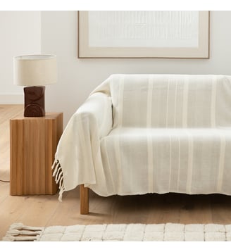 Plaid artisanal frangé coton La Redoute Interieurs