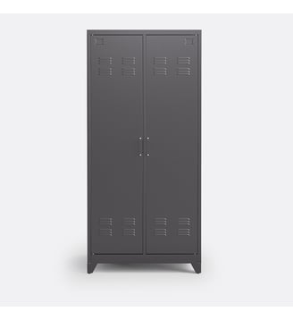 Armoire 2 portes en métal acier - La Redoute Interieurs - Gris