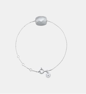 Bracelet, pierre de lune grise, or blanc - Morganne Bello - Or blanc