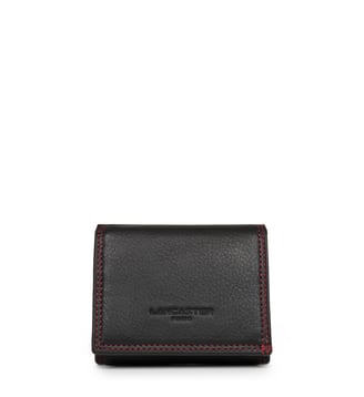 Porte-monnaie Soft Vintage  en cuir - Lancaster - Noir et rouge