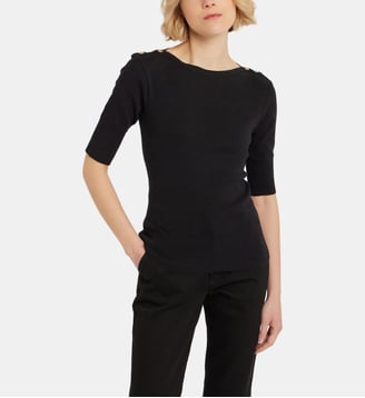 pull Badiane en jersey de coton noir - Agnès b. - Noir