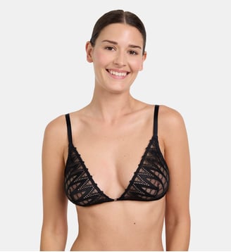 Soutien-gorge triangle sans armatures Dreamcatcher vert - Maison Lejaby - Noir