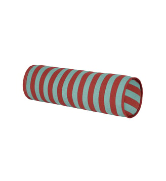 Coussin traversin Vibes - Nobodinoz - Rayures tilleul et rouge