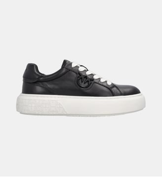 Chaussures de tennis en cuir avec semelle plateforme - Pinko - Noir
