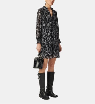 Robe courte imprimé pois - Ikks - Bleu marine
