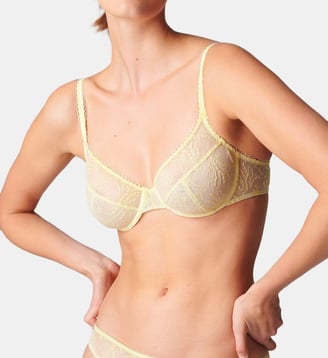 Soutien-gorge corbeille avec armatures broderie française - Simone Pérèle - Jaune