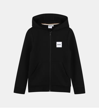 Sweat zippé à capuche - BOSS Kidswear - Black