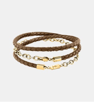 Bracelet T-LEATHER - Trussardi - Brown et yellow gold