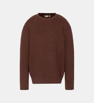 Pull col rond en maille texturée - Schott - Chocolat