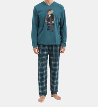 Pyjama en jersey de coton - Ecossais Vert - Arthur - Vert