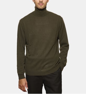 Pull Col roulé kaki en cachemire - Atelier Privé - Kaki