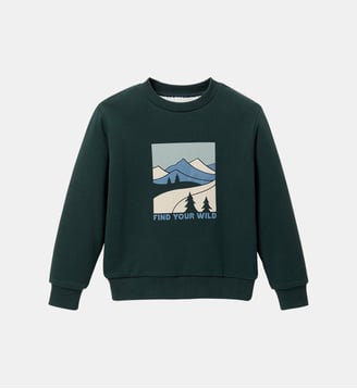 Sweat doublé sherpa Garçon - Cyrillus - Vert anglais