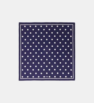 Bandana à pois en soie - Maje - Marine pois print