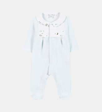 Pyjama -  velours brodé - Tartine Et Chocolat - Bleu ciel