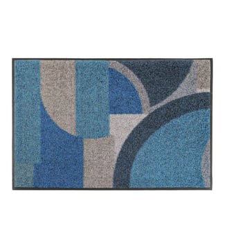 Tapis decor caoutchouc & nylon - Garnier Thiebaut - Bleu pétrole
