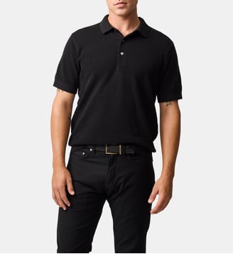 Polo slim en coton tricot à manches courtes Masons Flat - Rodd & Gunn - Onyx