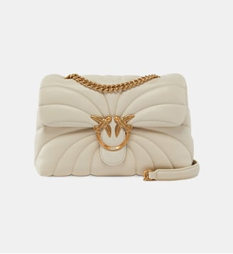 Grand sac à bandoulière love bag puff à matelassage papillon - Pinko - Blanc