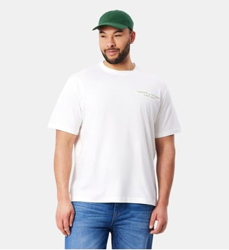 T-shirt coton épais brodé - Lacoste - Blanc
