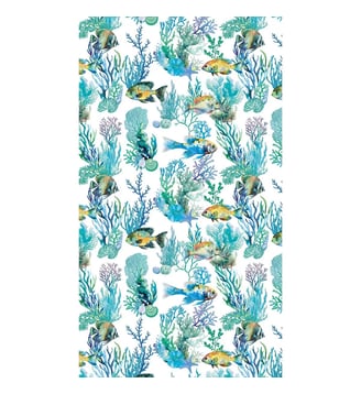 Fouta pur coton - Garnier Thiebaut - Blanc et bleu
