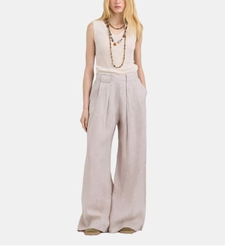 Pantalon aspen en lin - Momonì - Beige