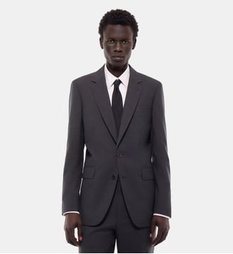 Veste de costume ajustée en laine - Fursac - Acier